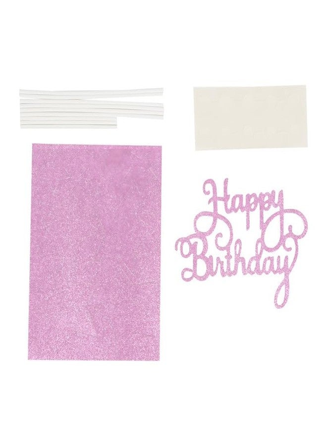 Juzfun Cake Toppers for Party Decoration Birthday Cupcake Pink Star Design | Size: 10 cm - Image 4